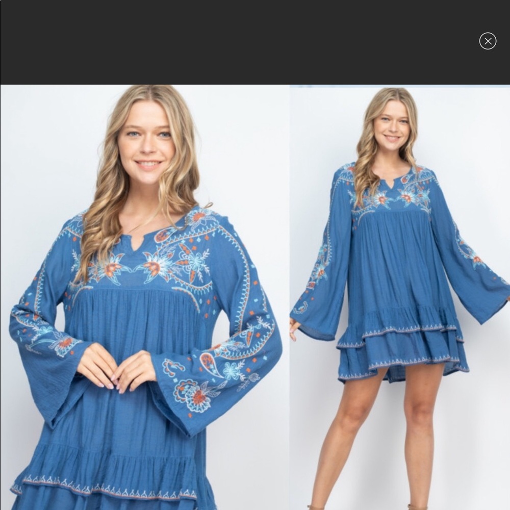 New Embroidered Peasant Dress/Tunic